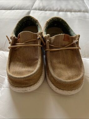 Hey Dude Kids Tan Canvas Slip-On Shoes